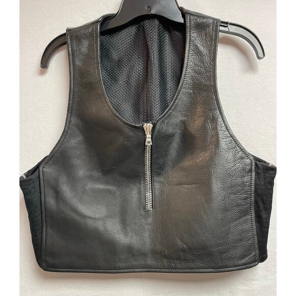 Nigel Cabourn Black leather size large zip‎ up Vest - Picture 1 of 5